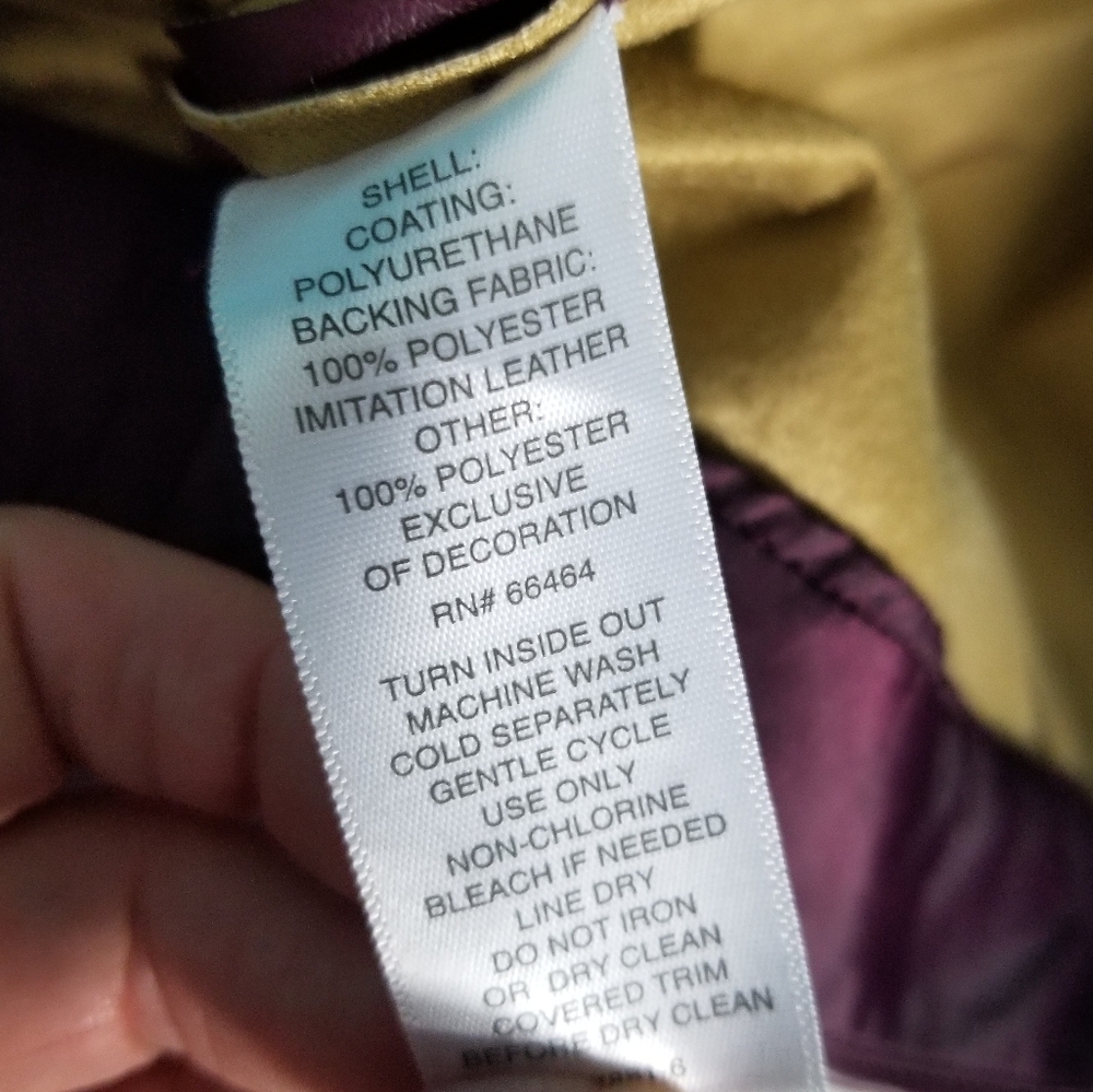 Liz Claiborne Faux Leather Skirt Wine Tasting Burgandy - Picture 7 of 10